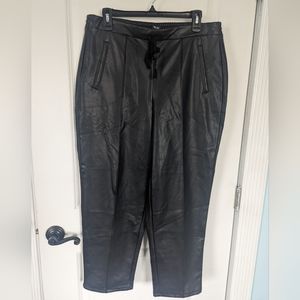 L Simply Vera by Vera Wang Baddie Black Leather Weather Pants